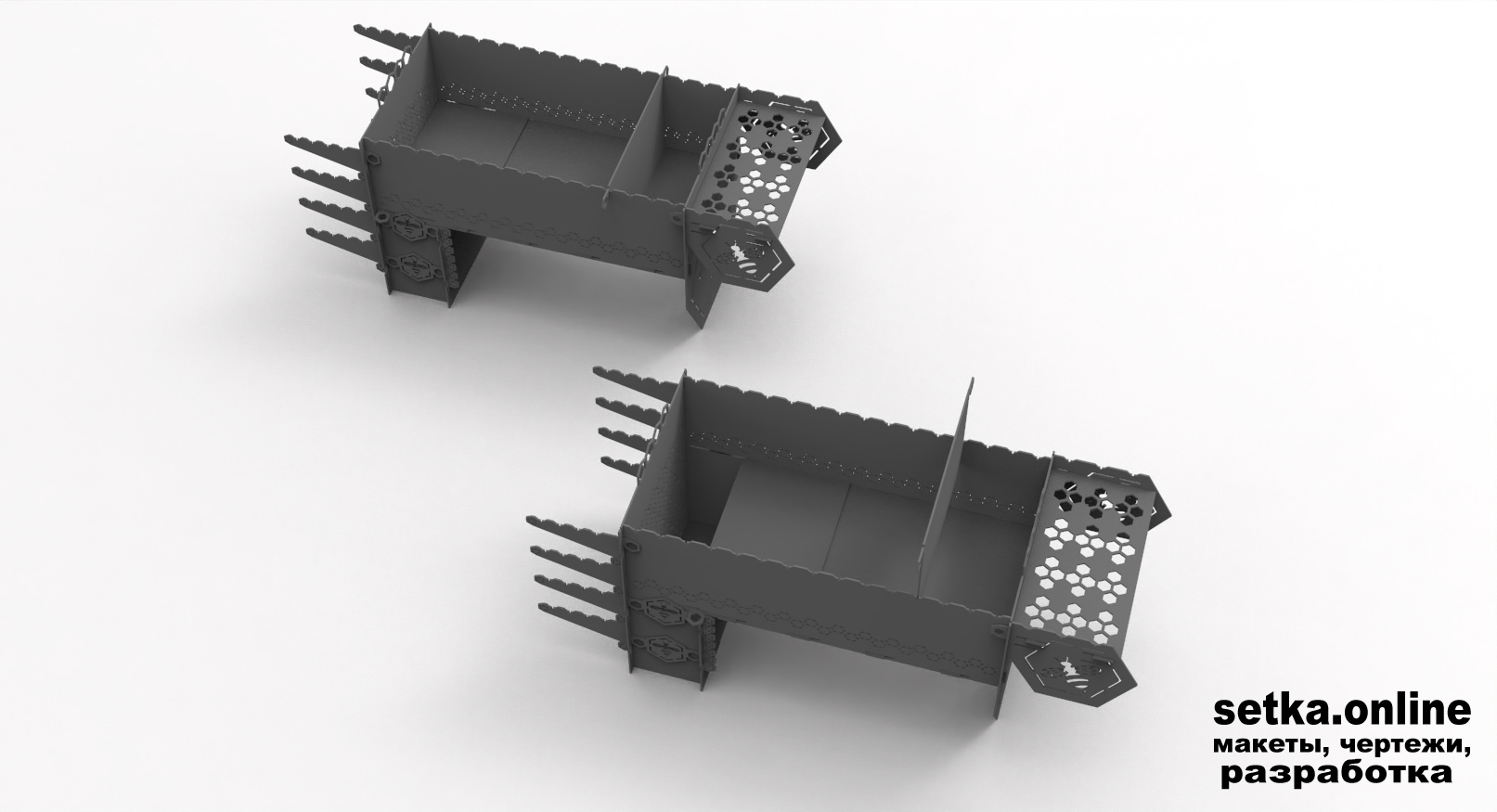 Разборный мангал Улей v2 (3мм)